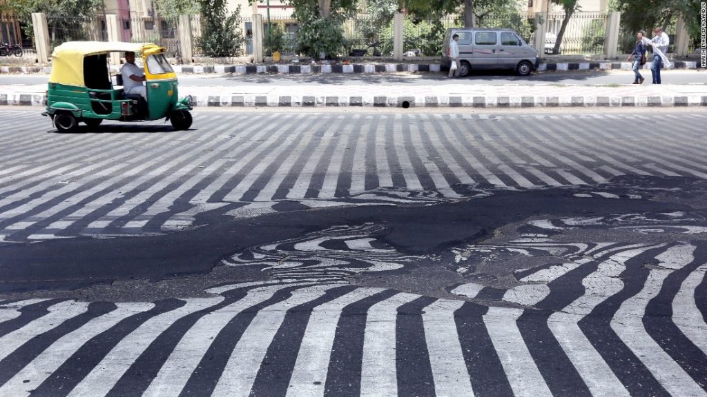 Temperatures in India are high enough to melt asphalt